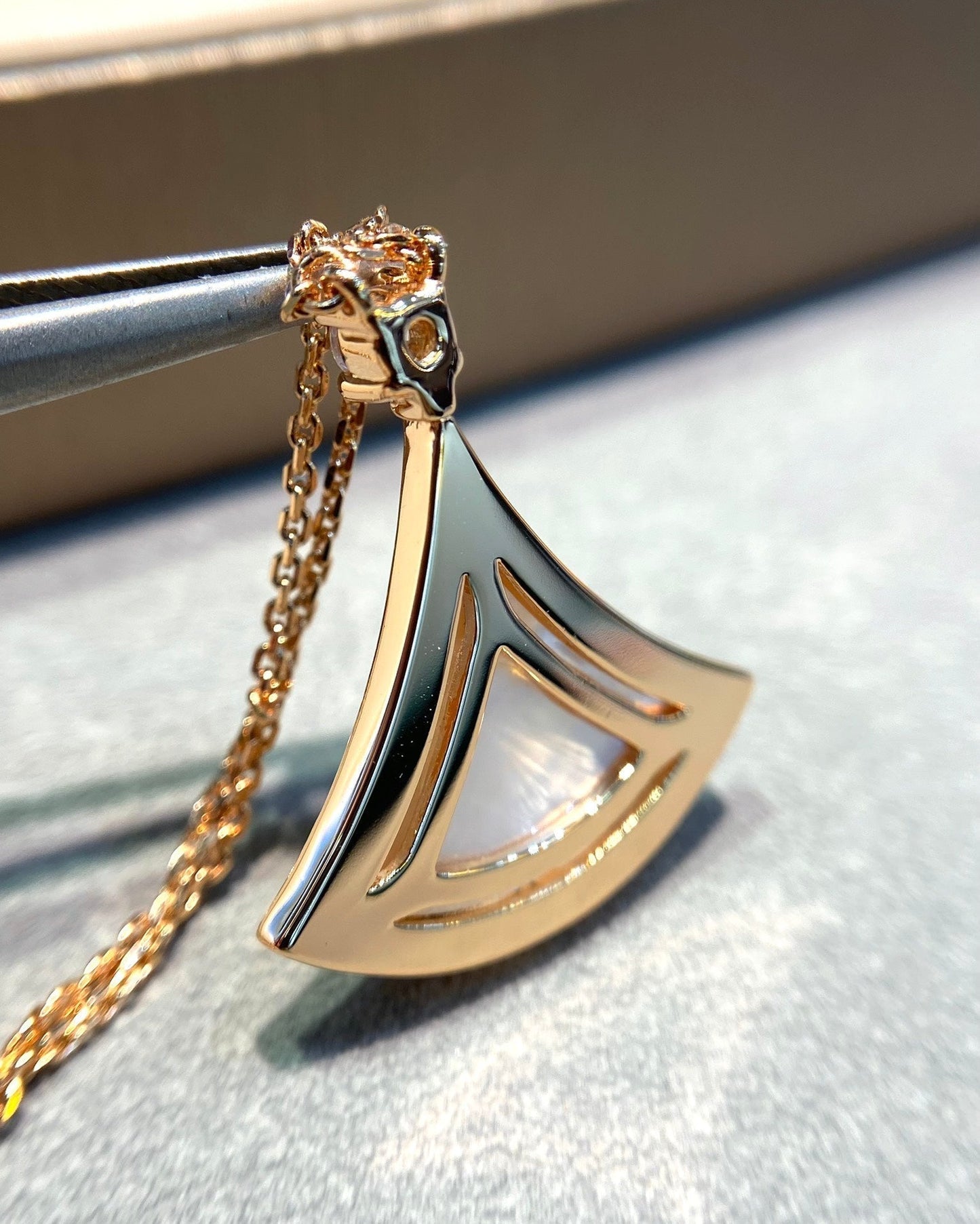 [Together Jewelry]DREAM MOP DIAMOND PAVED PINK GOLD NECKLACE