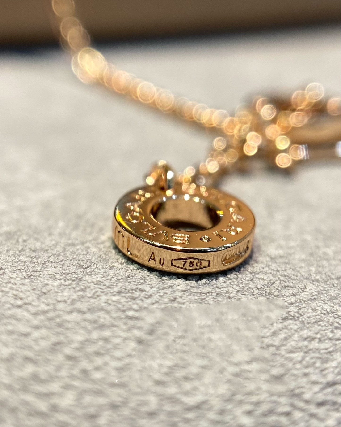 [Together Jewelry]DREAM MOP DIAMOND PAVED PINK GOLD NECKLACE