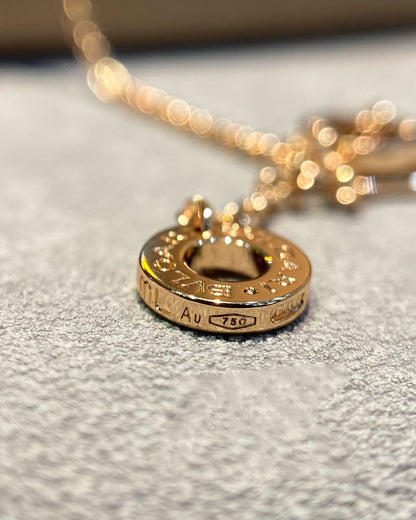 [Together Jewelry]DREAM MOP DIAMOND PAVED PINK GOLD NECKLACE