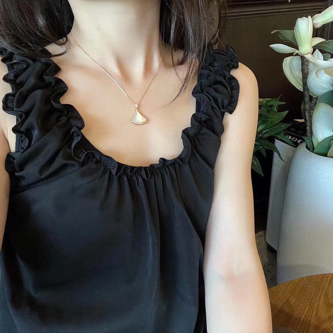 [Together Jewelry]DREAM MOP DIAMOND PAVED PINK GOLD NECKLACE