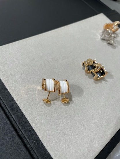 [Together Jewelry]ZERO 1 PINK GOLD CERAMIC EARRINGS