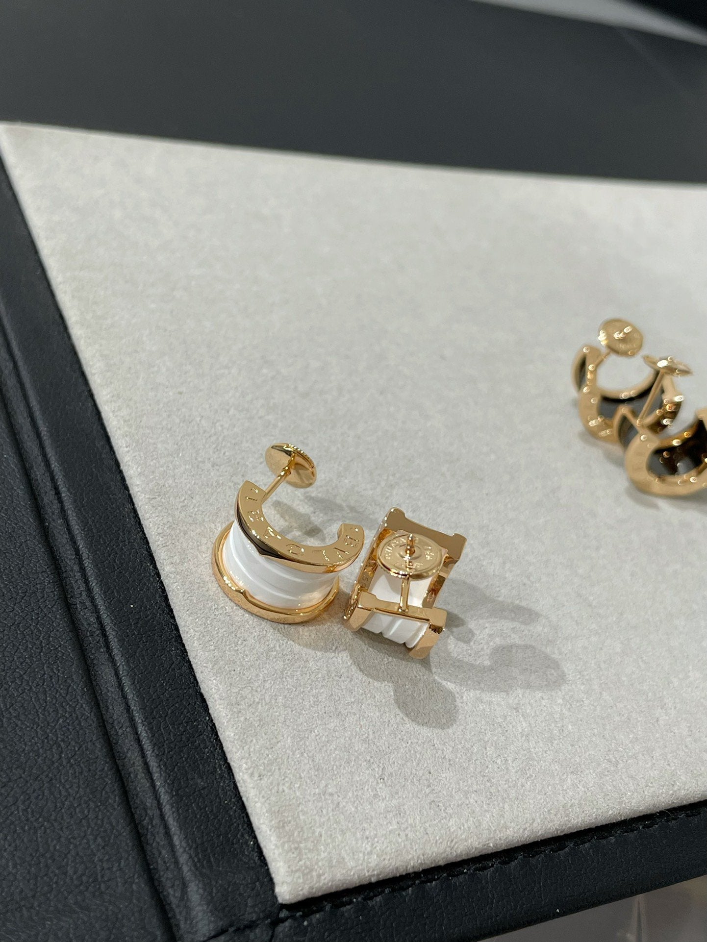 [Together Jewelry]ZERO 1 PINK GOLD CERAMIC EARRINGS