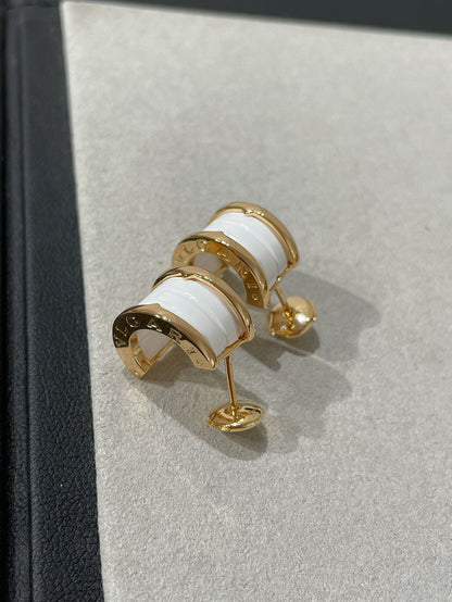 [Together Jewelry]ZERO 1 PINK GOLD CERAMIC EARRINGS