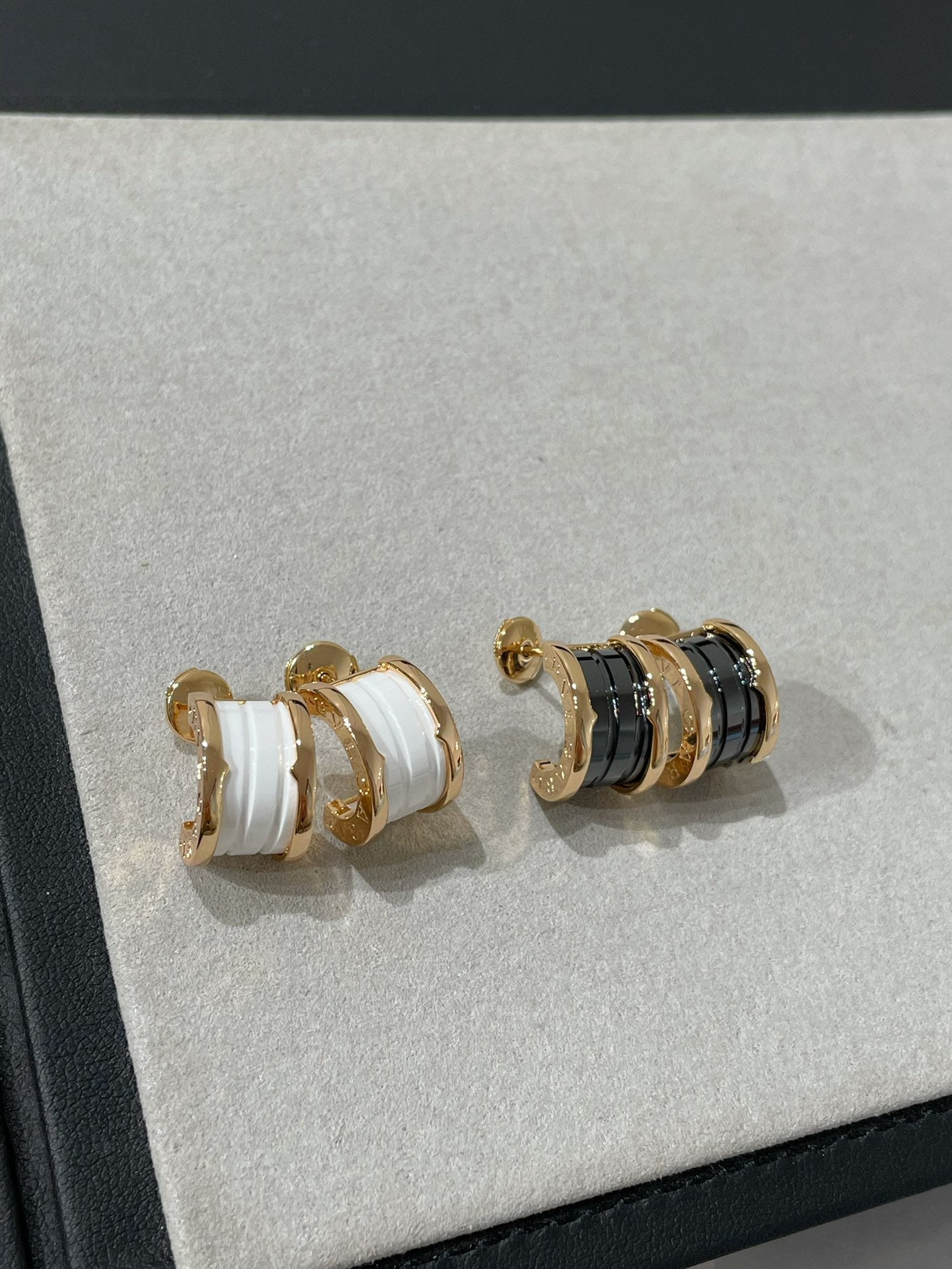 [Together Jewelry]ZERO 1 PINK GOLD CERAMIC EARRINGS