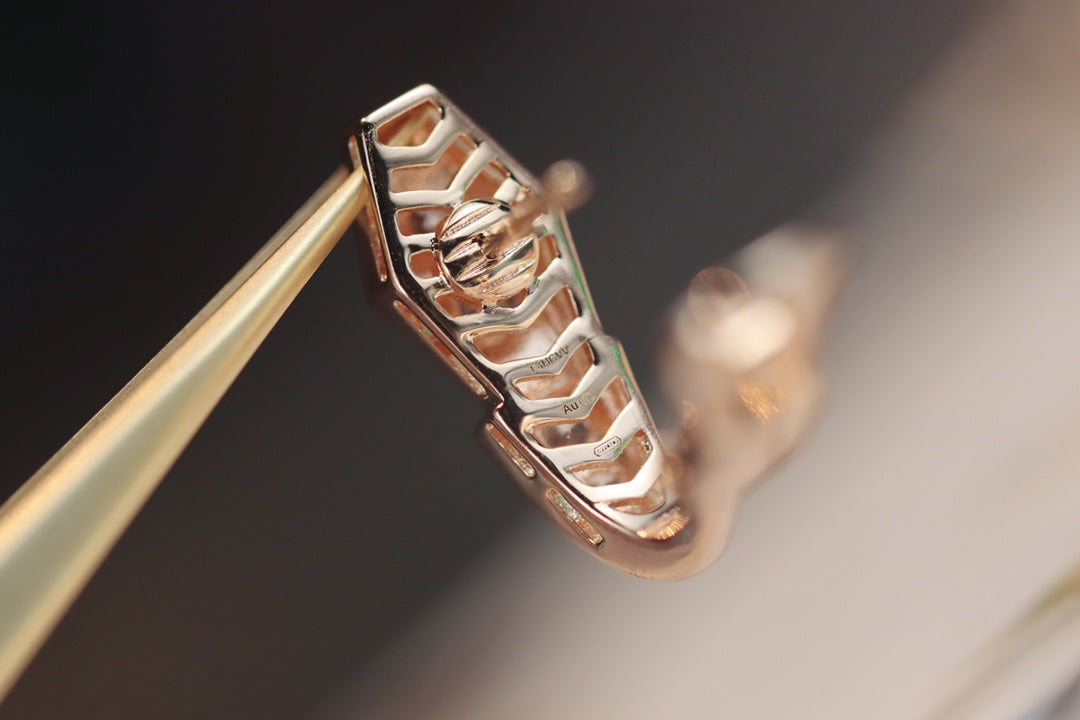 [Together Jewelry]SERPENT PINK GOLD DIAMOND EARRINGS