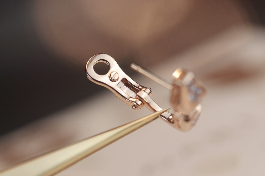 [Together Jewelry]SERPENT PINK GOLD DIAMOND EARRINGS