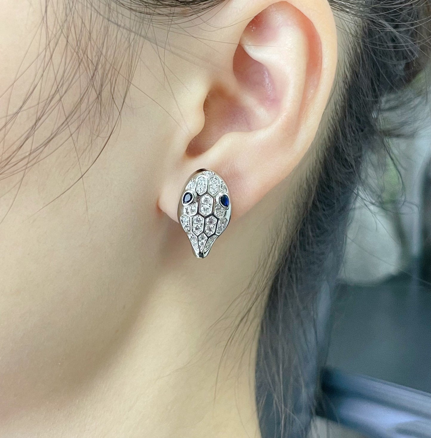 [Together Jewelry]SERPENT DIAMOND STUD EARRINGS