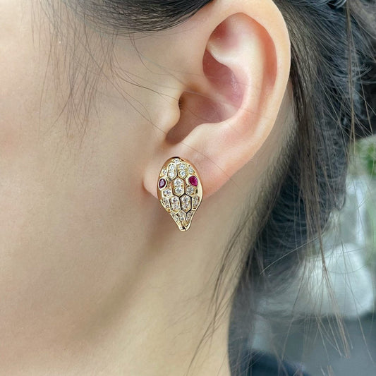 [Together Jewelry]SERPENT DIAMOND STUD EARRINGS