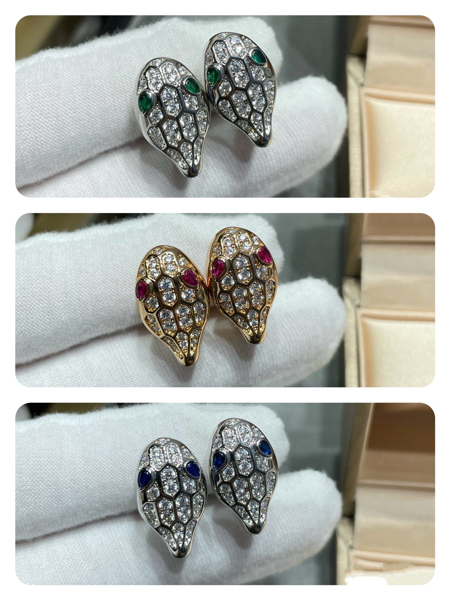 [Together Jewelry]SERPENT DIAMOND STUD EARRINGS
