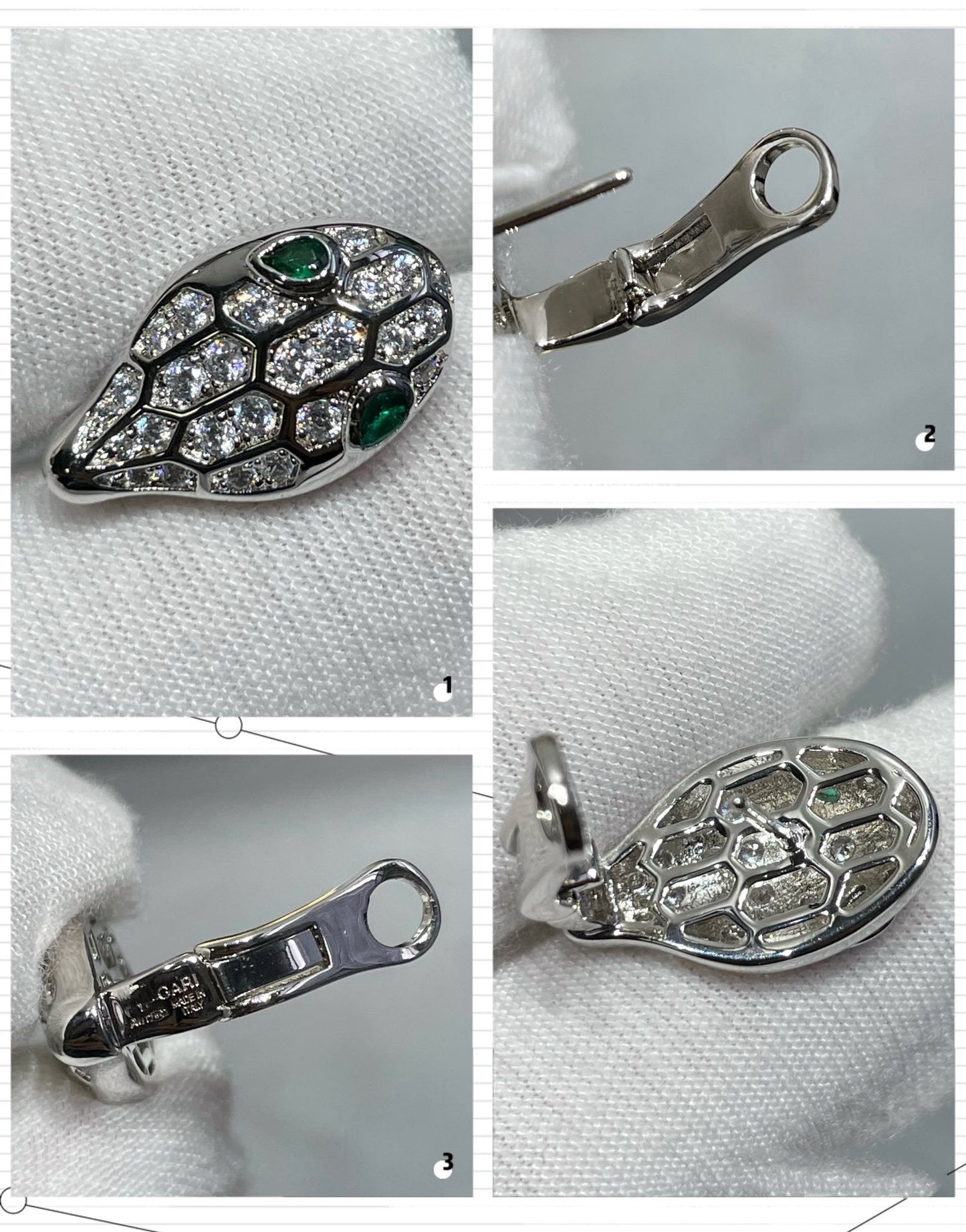 [Together Jewelry]SERPENT DIAMOND STUD EARRINGS