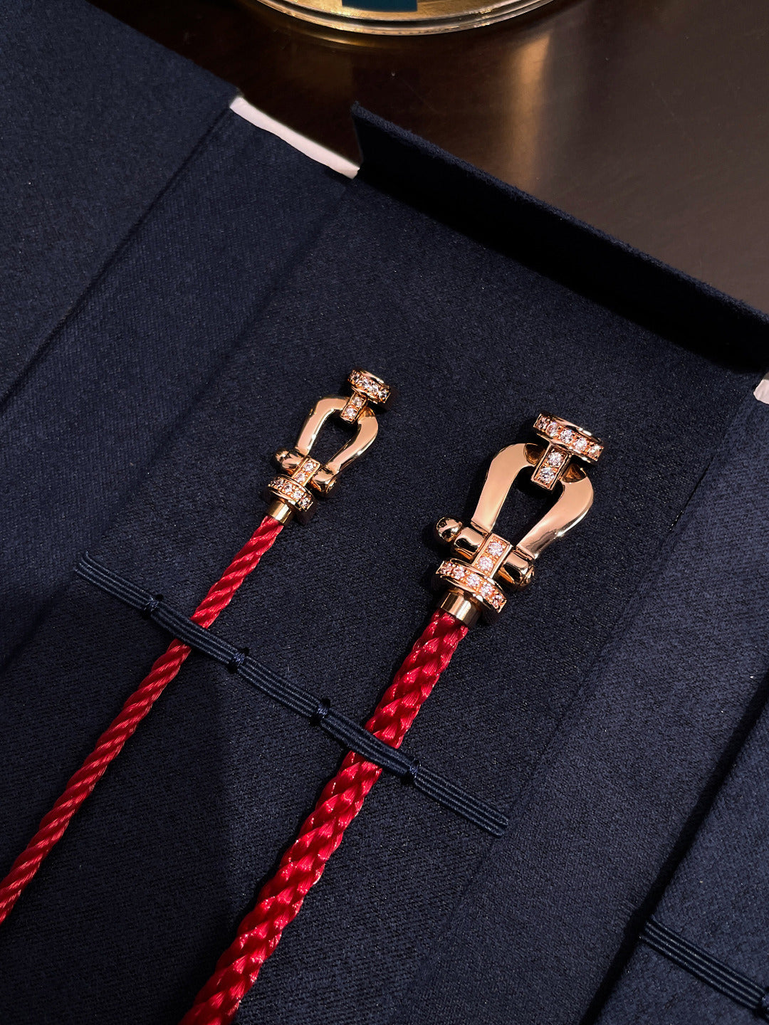 [Together Jewelry]FORCE 10 HALF DIAMOND PINK GOLD RED CORDERI LARGE AND MEDIUM MODEL