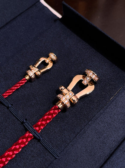 [Together Jewelry]FORCE 10 HALF DIAMOND PINK GOLD RED CORDERI LARGE AND MEDIUM MODEL