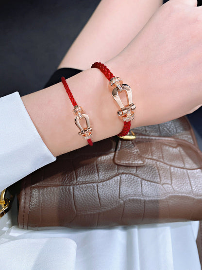 [Together Jewelry]FORCE 10 HALF DIAMOND PINK GOLD RED CORDERI LARGE AND MEDIUM MODEL