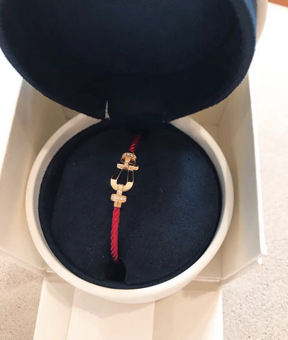 [Together Jewelry]FORCE 10 HALF DIAMOND PINK GOLD RED CORDERI LARGE AND MEDIUM MODEL