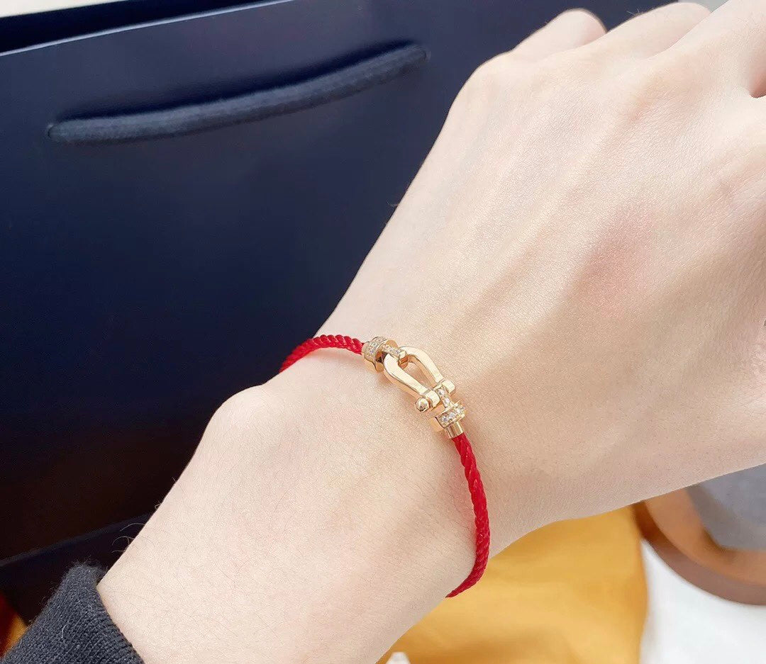 [Together Jewelry]FORCE 10 HALF DIAMOND PINK GOLD RED CORDERI LARGE AND MEDIUM MODEL