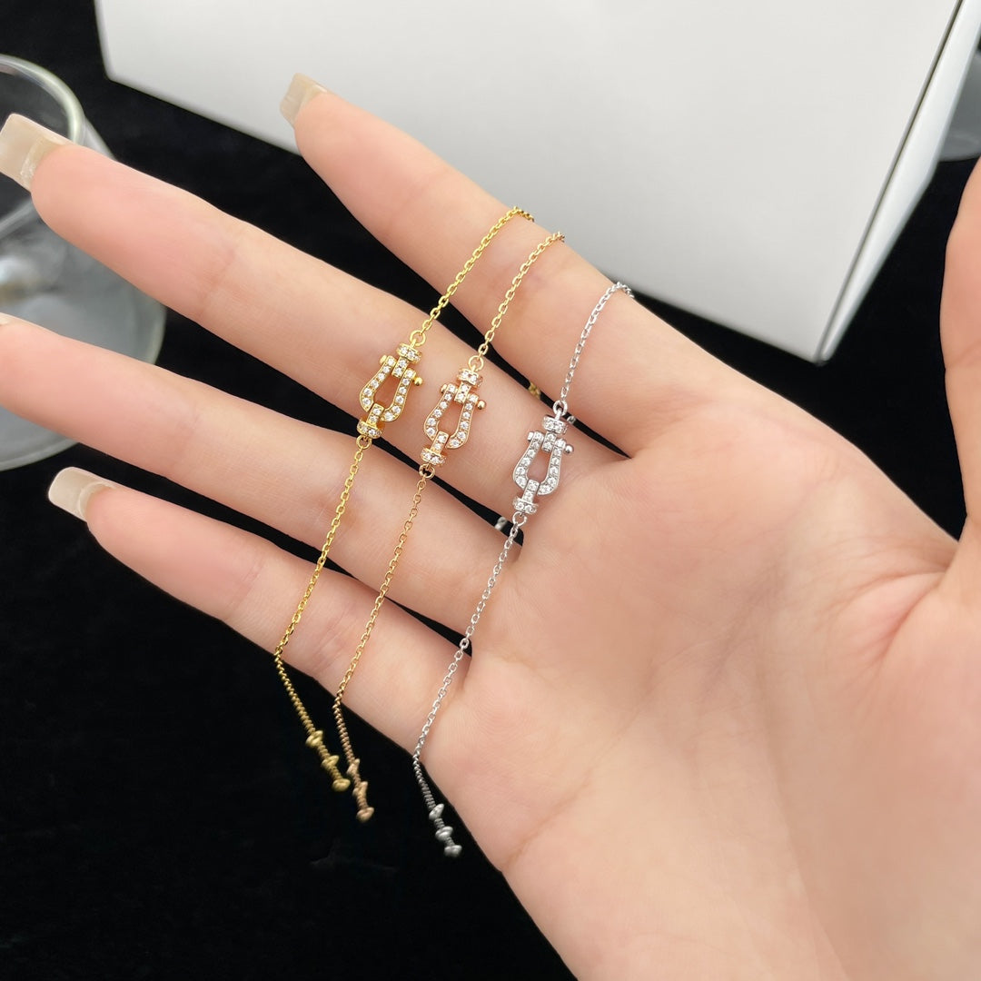 [Together Jewelry]FORCE 10 FULL DIAMOND BUCKLE CHAIN LINK MINI MODEL
