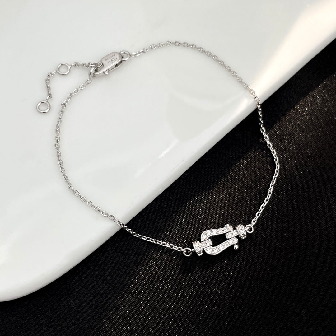 [Together Jewelry]FORCE 10 FULL DIAMOND BUCKLE CHAIN LINK MINI MODEL