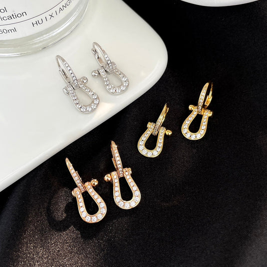 [Together Jewelry]FORCE 10 FULL DIAMOND DROP EARRINGS MEDIUM MODEL