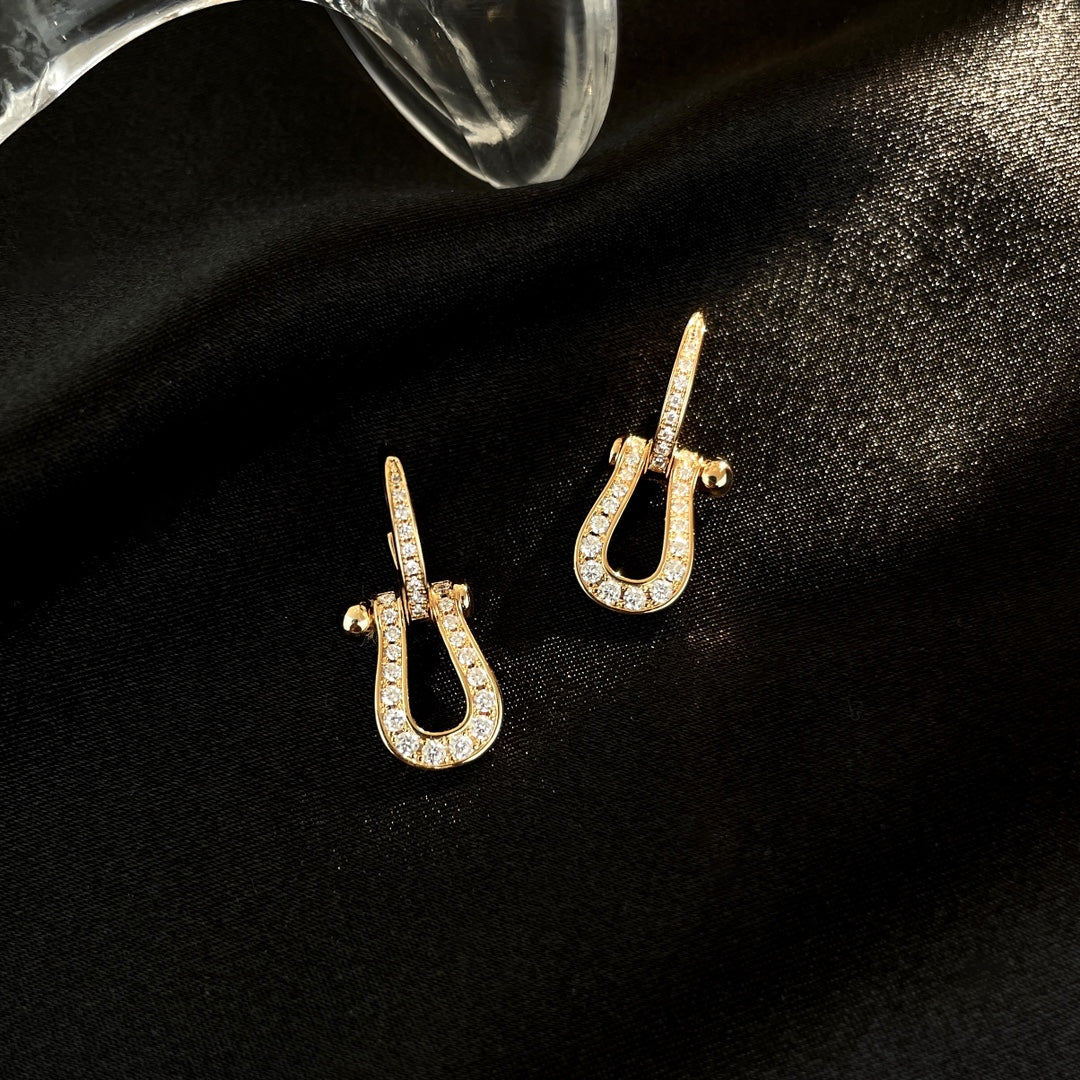 [Together Jewelry]FORCE 10 FULL DIAMOND DROP EARRINGS MEDIUM MODEL