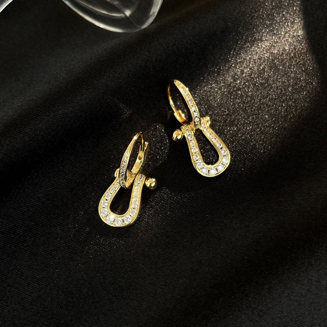 [Together Jewelry]FORCE 10 FULL DIAMOND DROP EARRINGS MEDIUM MODEL