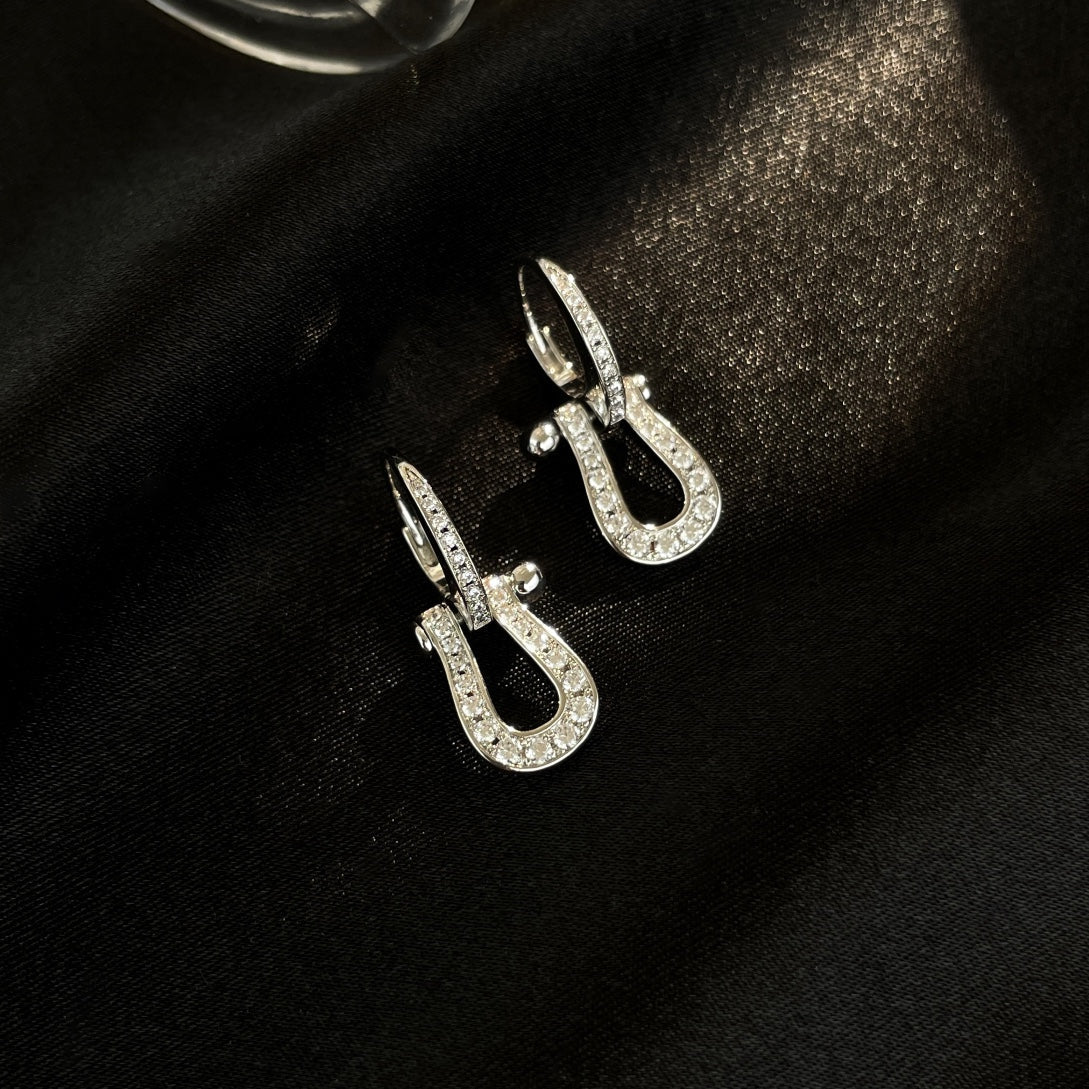 [Together Jewelry]FORCE 10 FULL DIAMOND DROP EARRINGS MEDIUM MODEL