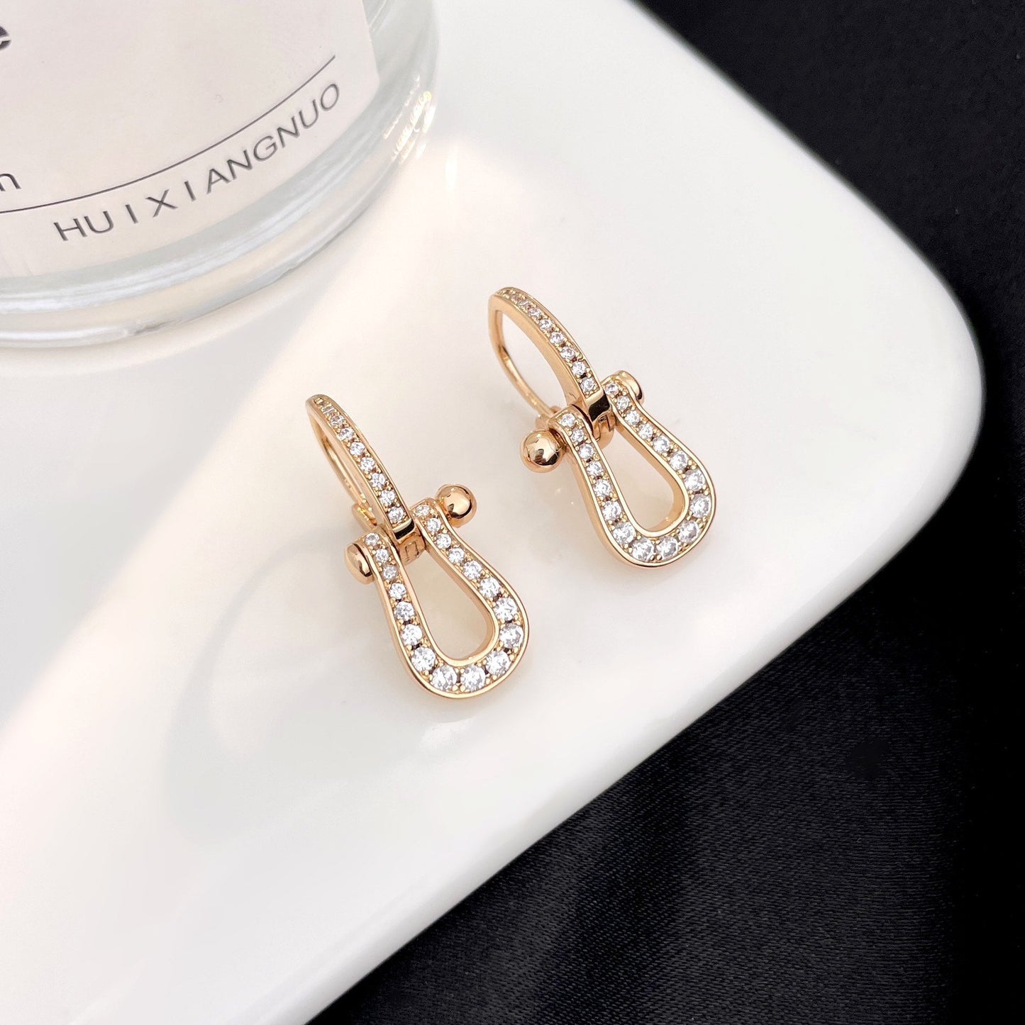 [Together Jewelry]FORCE 10 FULL DIAMOND DROP EARRINGS MEDIUM MODEL