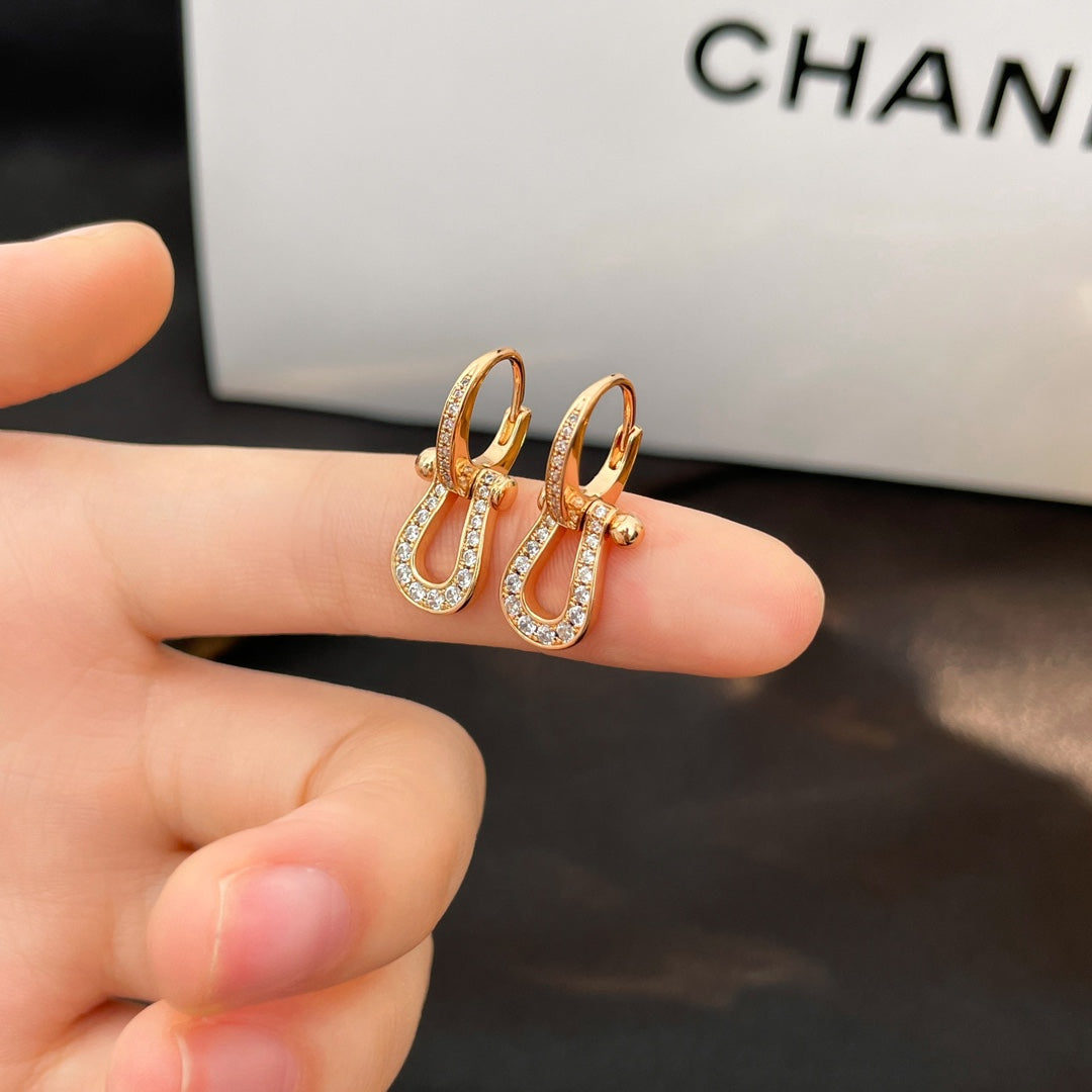 [Together Jewelry]FORCE 10 FULL DIAMOND DROP EARRINGS MEDIUM MODEL