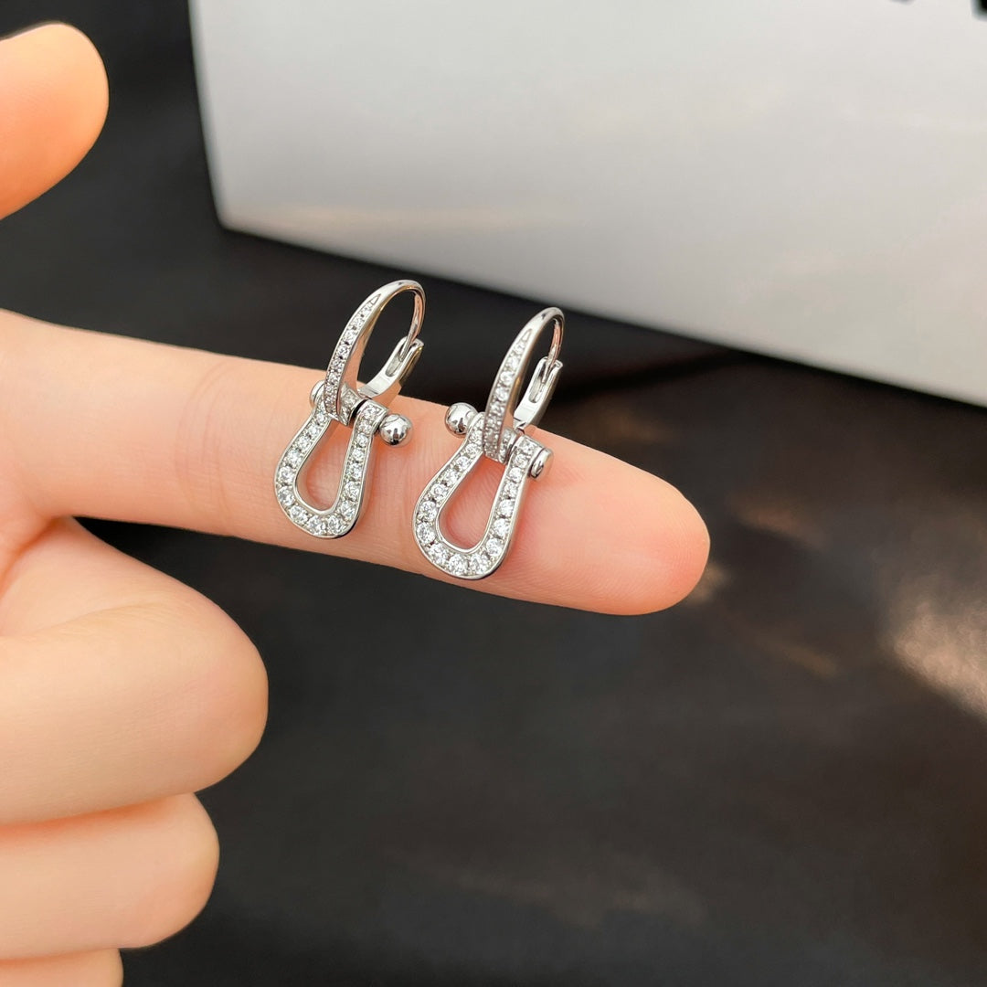 [Together Jewelry]FORCE 10 FULL DIAMOND DROP EARRINGS MEDIUM MODEL