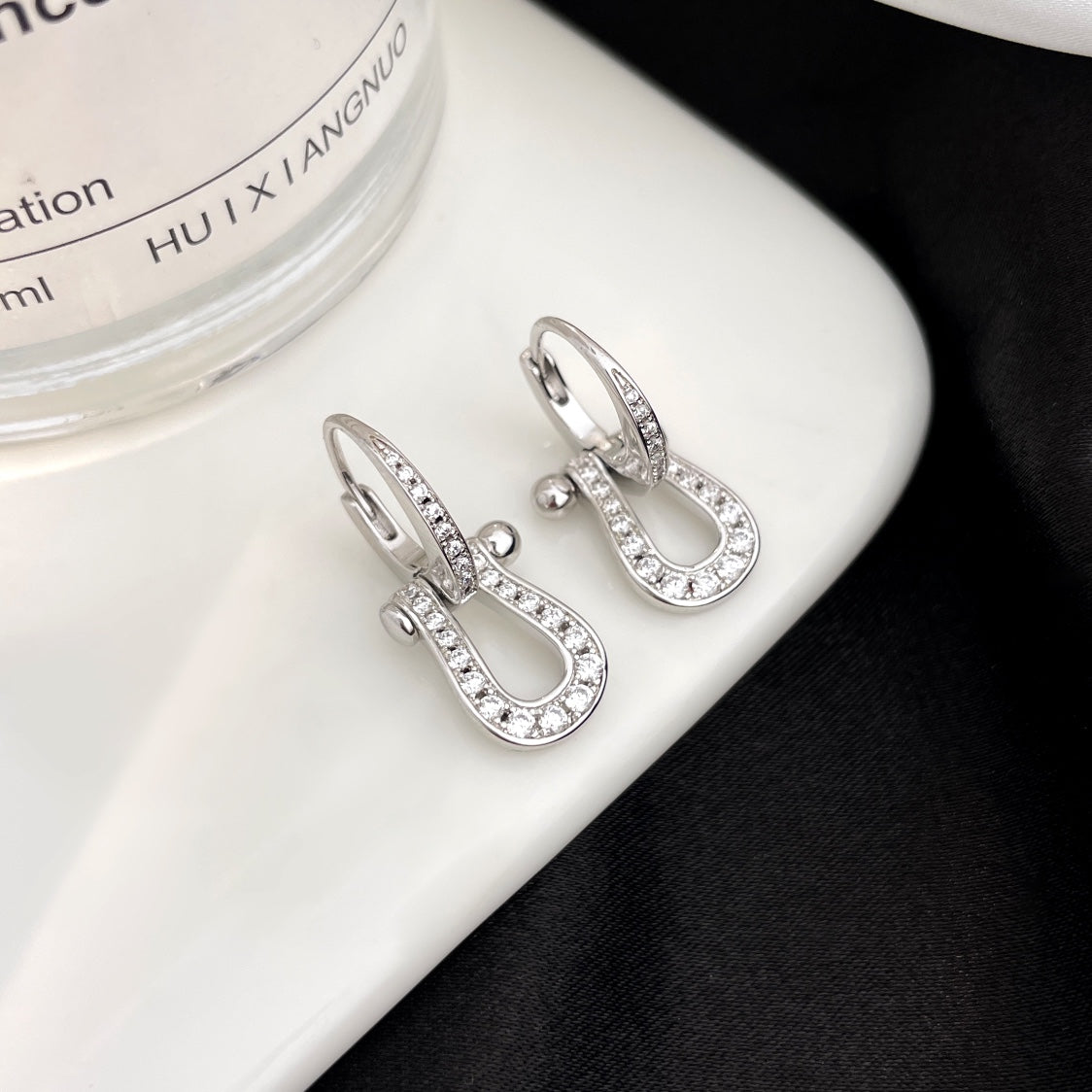 [Together Jewelry]FORCE 10 FULL DIAMOND DROP EARRINGS MEDIUM MODEL
