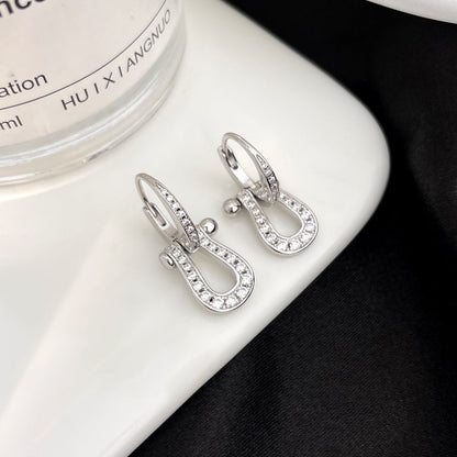 [Together Jewelry]FORCE 10 FULL DIAMOND DROP EARRINGS MEDIUM MODEL