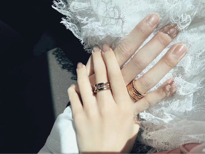 [Together Jewelry]ZERO 1 ROCK BLACK CERAMIC PINK GOLD LARGE MODEL