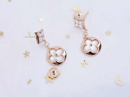[Together Jewelry]STAR AND SUN PINK GOLD MOP DROP EARRINGS