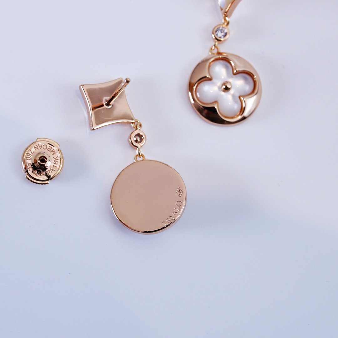 [Together Jewelry]STAR AND SUN PINK GOLD MOP DROP EARRINGS
