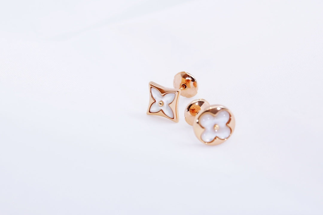 [Together Jewelry]STAR AND SUN PINK GOLD MOP STUD EARRINGS