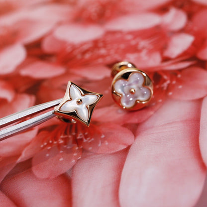 [Together Jewelry]STAR AND SUN PINK GOLD MOP STUD EARRINGS