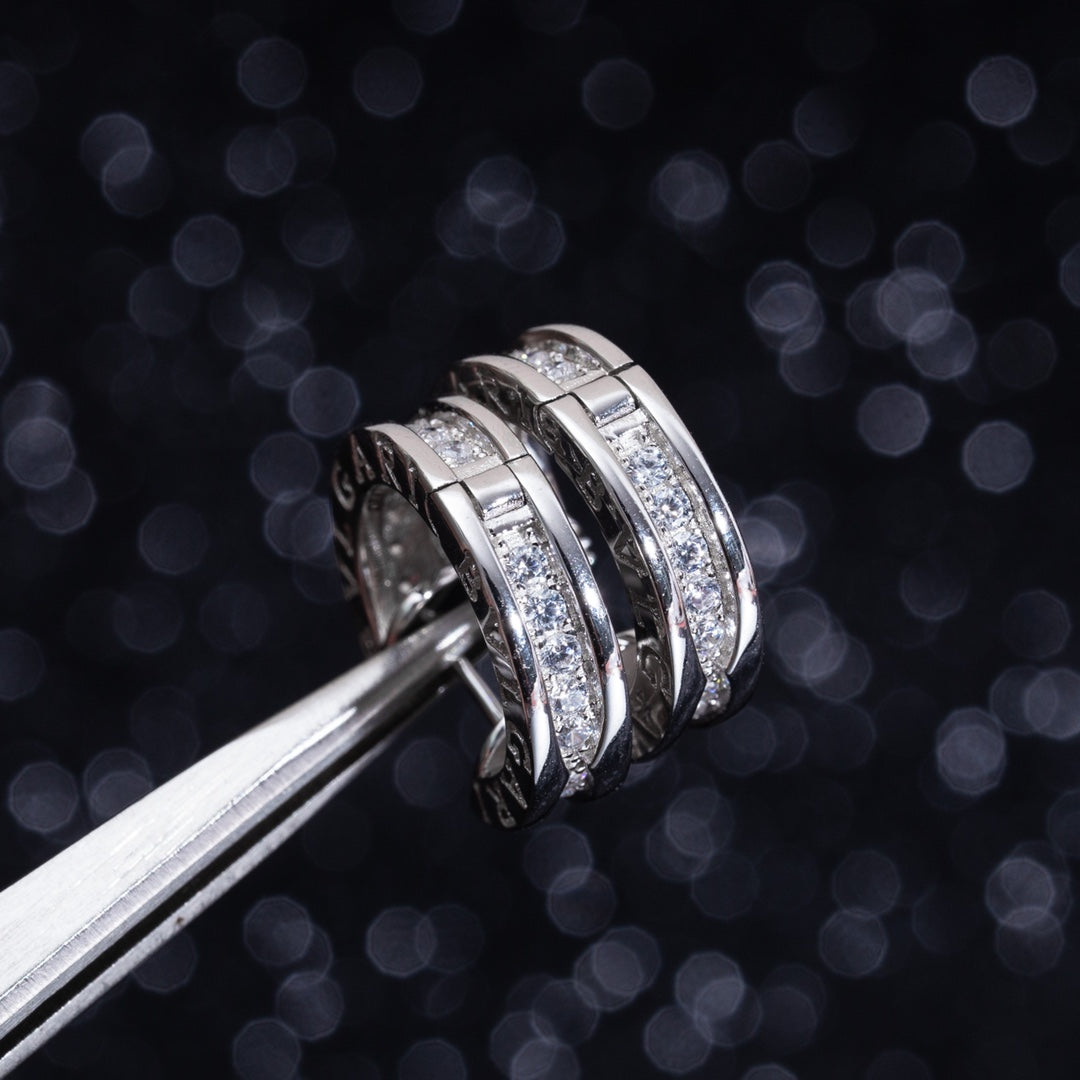 [Together Jewelry]ZERO 1 MINI SILVER DIAMOND EARRINGS