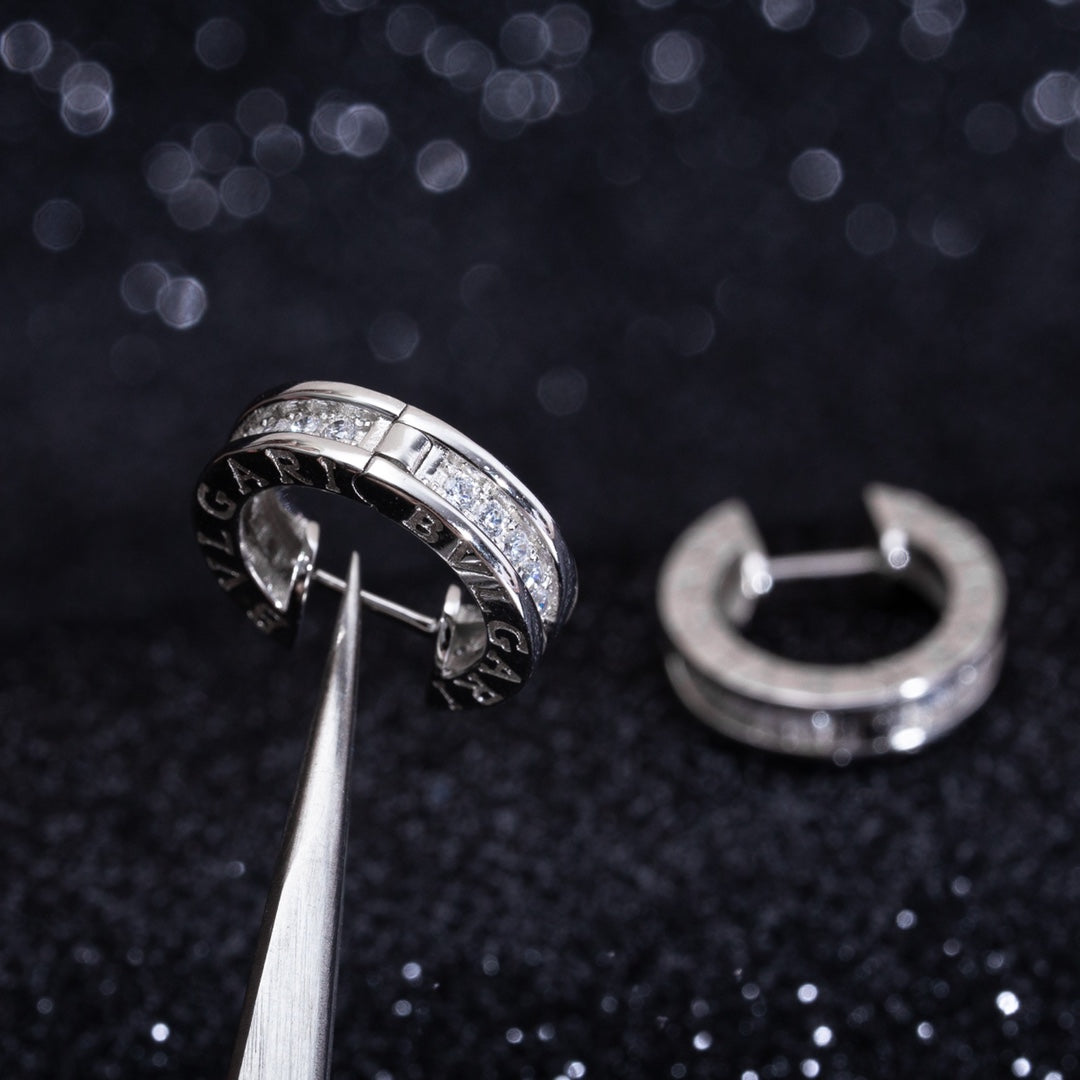 [Together Jewelry]ZERO 1 MINI SILVER DIAMOND EARRINGS