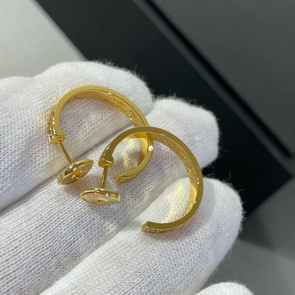 [Together Jewelry]LOVE DIAMOND GOLD HOOP EARRINGS