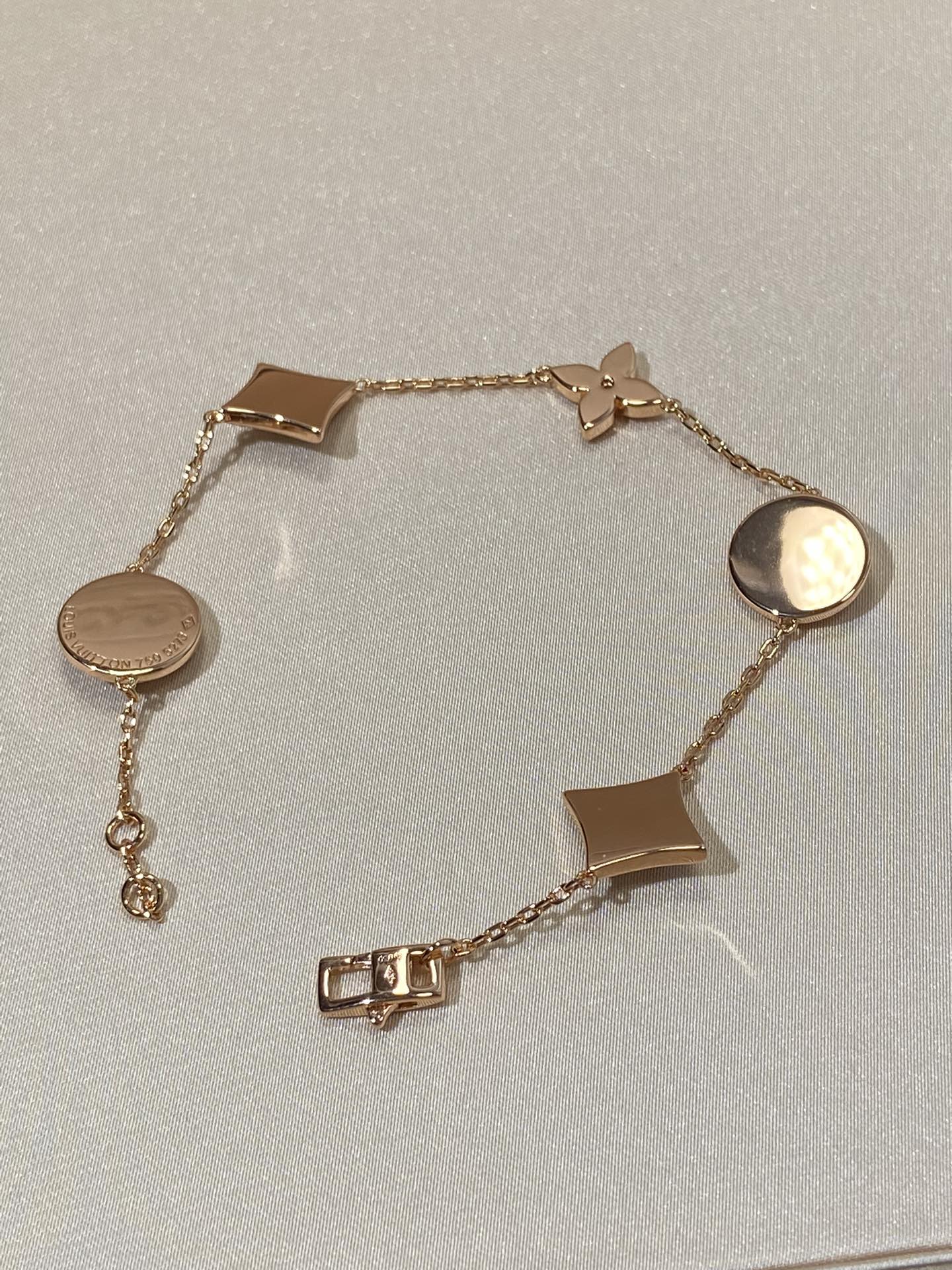 [Together Jewelry]STAR AND SUN 5 MOTIF MOP PINK GOLD BRACELET