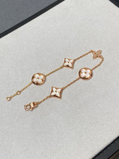 [Together Jewelry]STAR AND SUN 5 MOTIF MOP PINK GOLD BRACELET