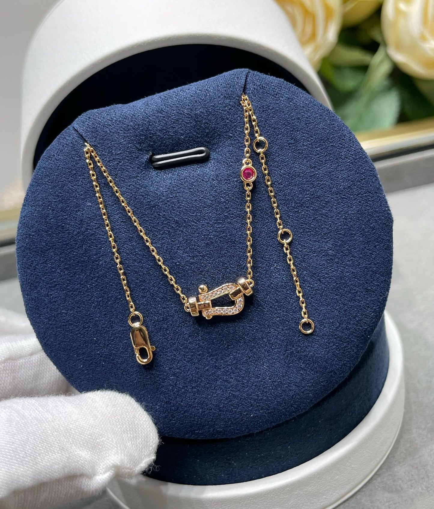 [Together Jewelry]FORCE 10 DIAMOND PINK GOLD NECKLACE