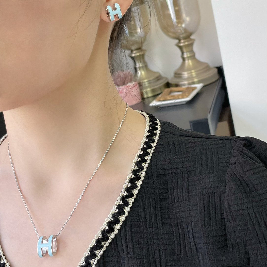 [Together Jewelry]POP H SKY BLUE NECKLACE