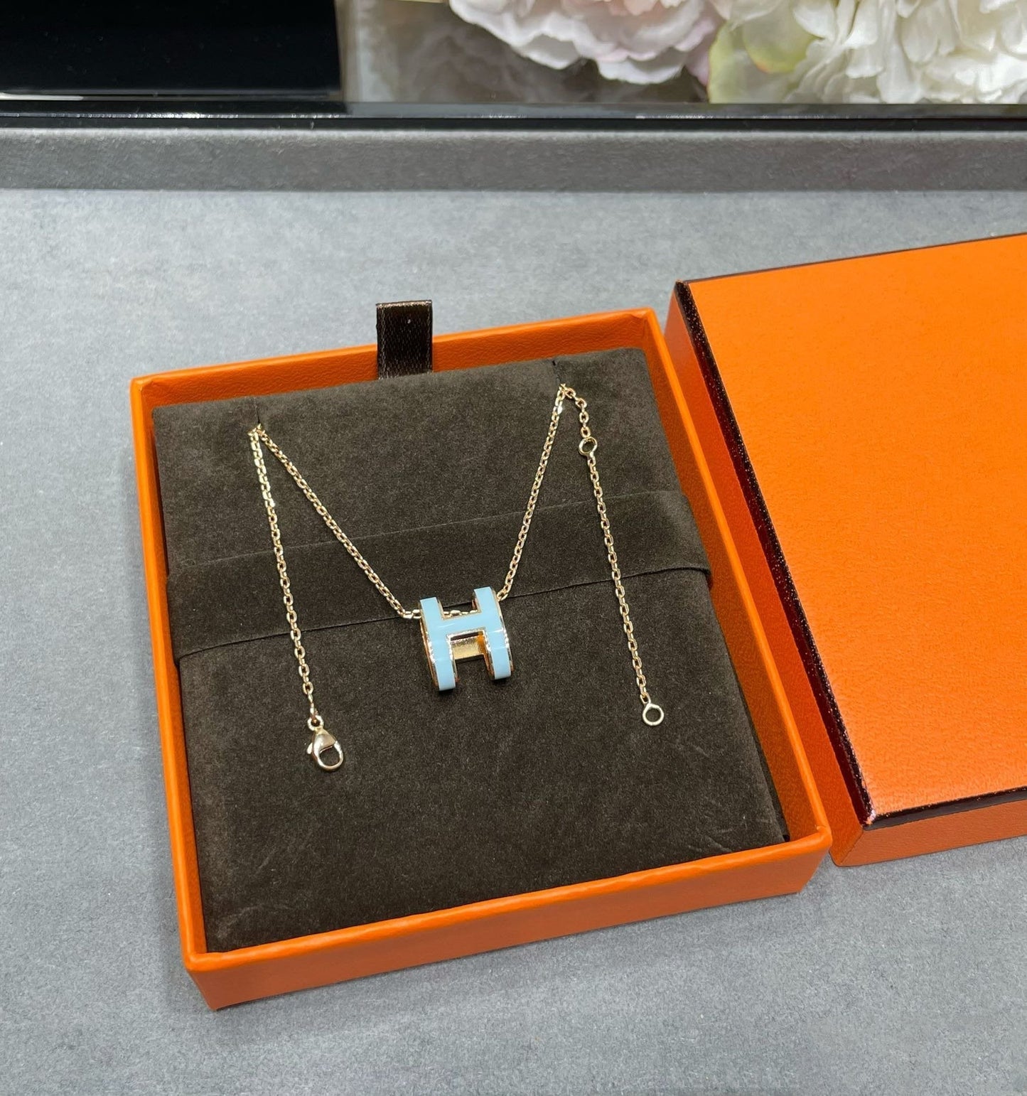 [Together Jewelry]POP H SKY BLUE NECKLACE