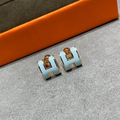 [Together Jewelry]POP H SKY BLUE STUD EARRINGS