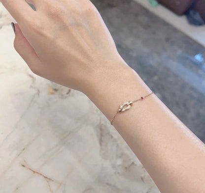[Together Jewelry]FORCE 10 DIAMOND CHAIN LINK PINK GOLD BRACELET