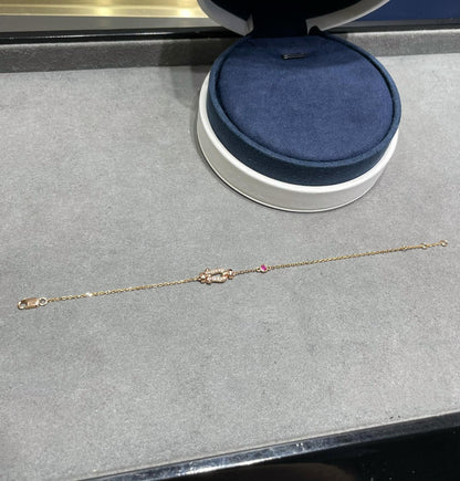 [Together Jewelry]FORCE 10 DIAMOND CHAIN LINK PINK GOLD BRACELET