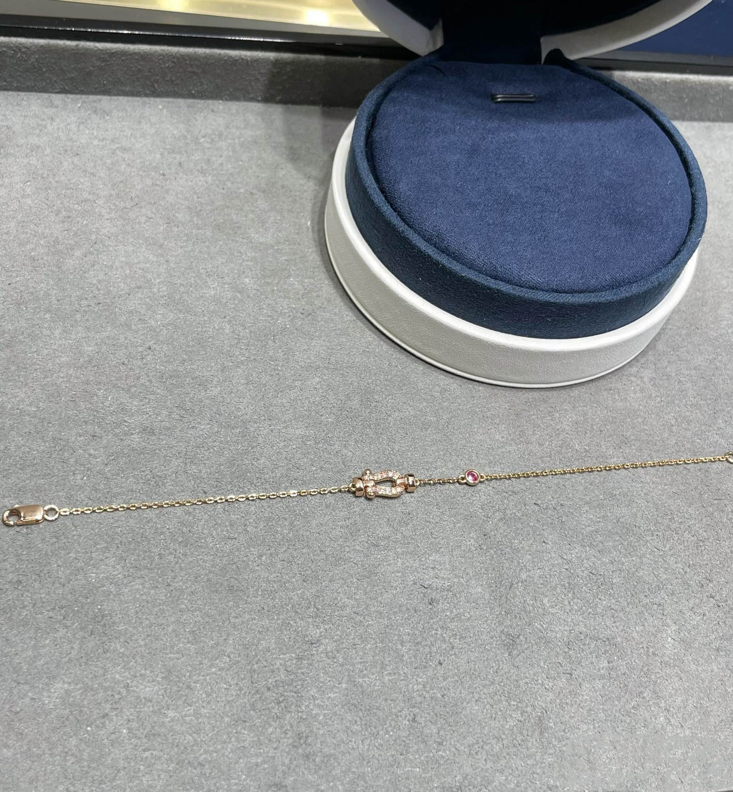 [Together Jewelry]FORCE 10 DIAMOND CHAIN LINK PINK GOLD BRACELET