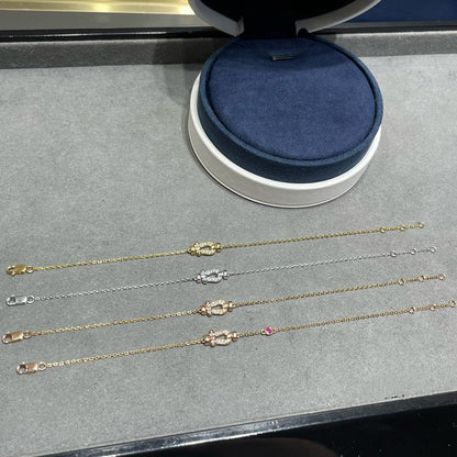 [Together Jewelry]FORCE 10 DIAMOND CHAIN LINK PINK GOLD BRACELET