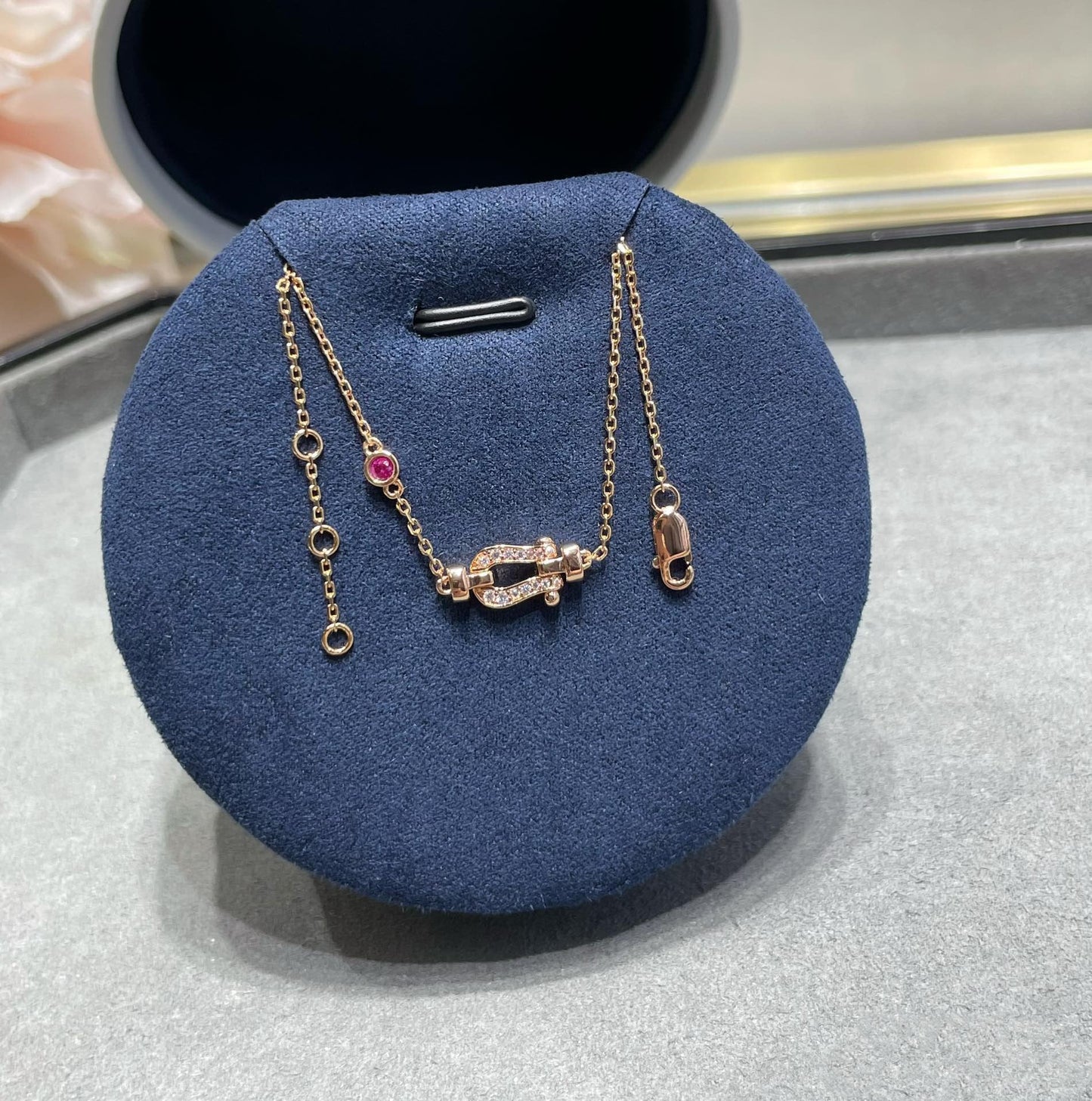 [Together Jewelry]FORCE 10 DIAMOND CHAIN LINK PINK GOLD BRACELET