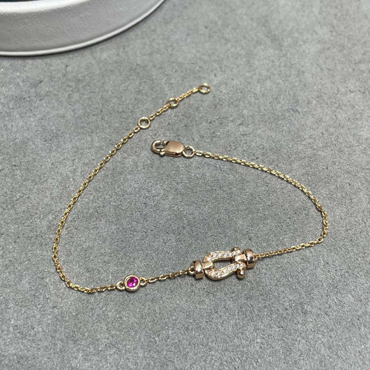[Together Jewelry]FORCE 10 DIAMOND CHAIN LINK PINK GOLD BRACELET